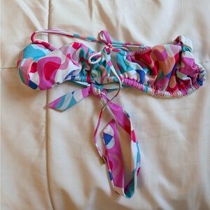 Blackbough Pink Blue Print Bikini Top Size Medium